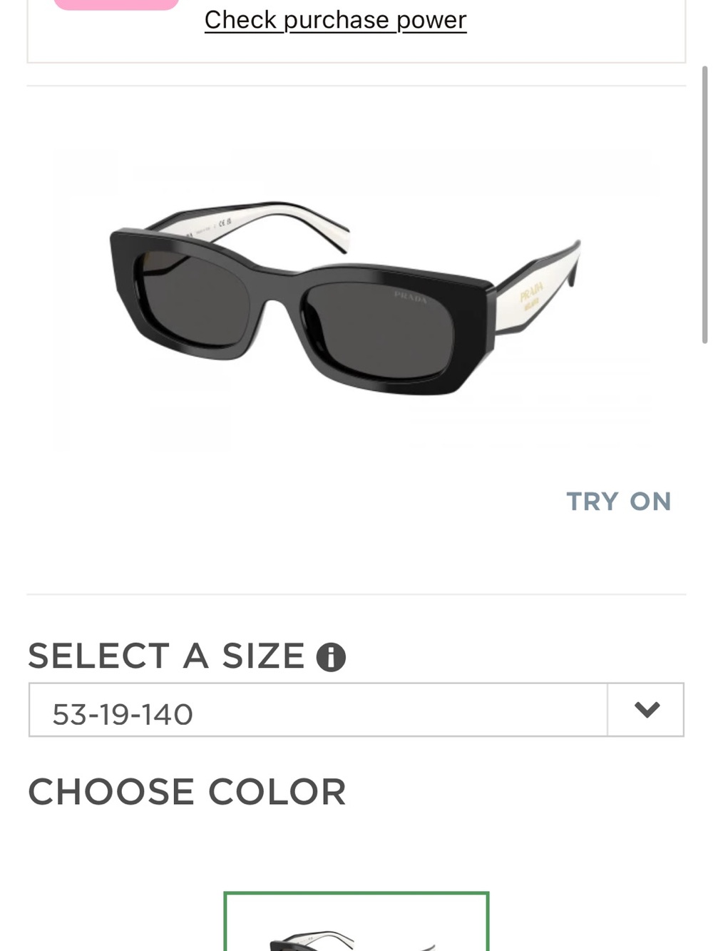 Prada Avinesh Black Sunglasses with White Temple Panels